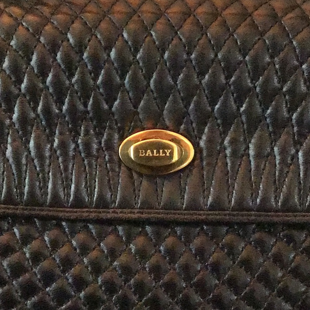 Vintage 1980s Bally Quilted Black Leather Handbag EUC - Picture 2 of 9